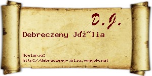 Debreczeny Júlia névjegykártya