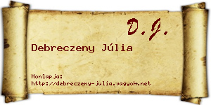 Debreczeny Júlia névjegykártya