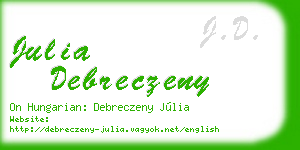 julia debreczeny business card