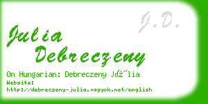 julia debreczeny business card